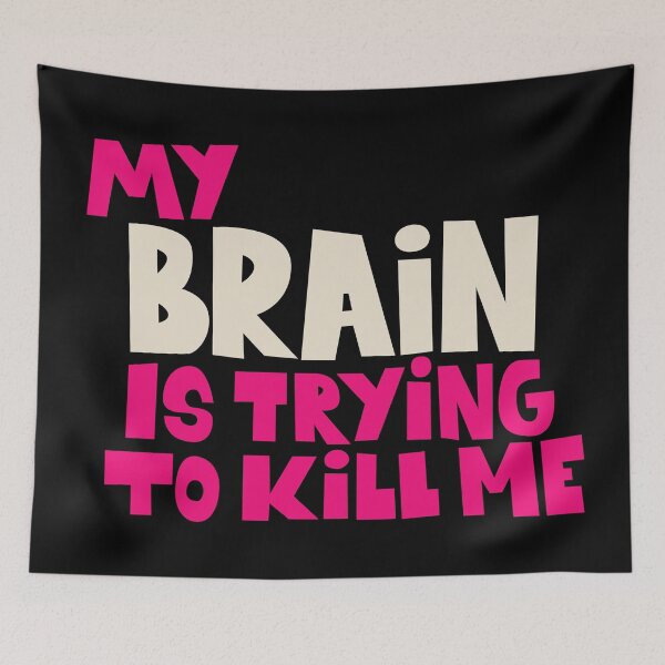 Item preview, My Brain is trying to kill me! Wacky crazy and funny t-shirt and sticker designs. designed and sold by Boogosh.