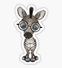 Nette Nerdy Zebra-tragende Gläser Sticker