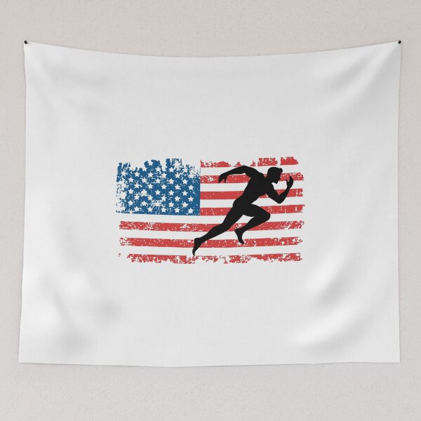 Item preview, Sprinting Sprinter American Flag July 4th Running designed and sold by EstelleStar.