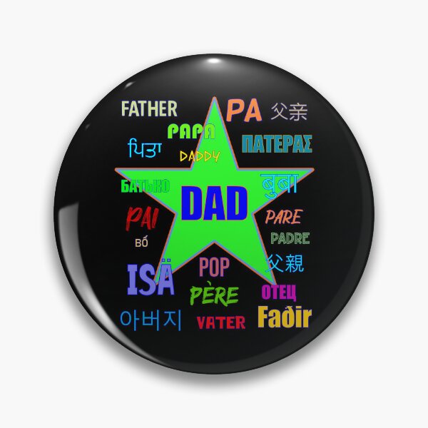 Item preview, Papa Daddy Dad Father Many Languages Light Green Color Star designed and sold by artfulnotebook.