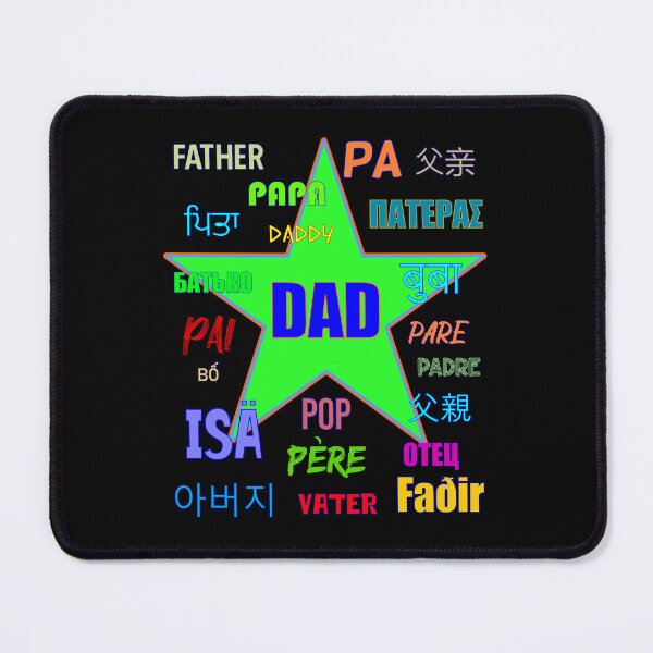 Item preview, Papa Daddy Dad Father Many Languages Light Green Color Star designed and sold by artfulnotebook.