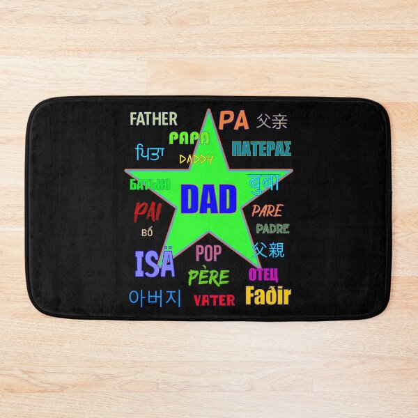 Item preview, Papa Daddy Dad Father Many Languages Light Green Color Star designed and sold by artfulnotebook.