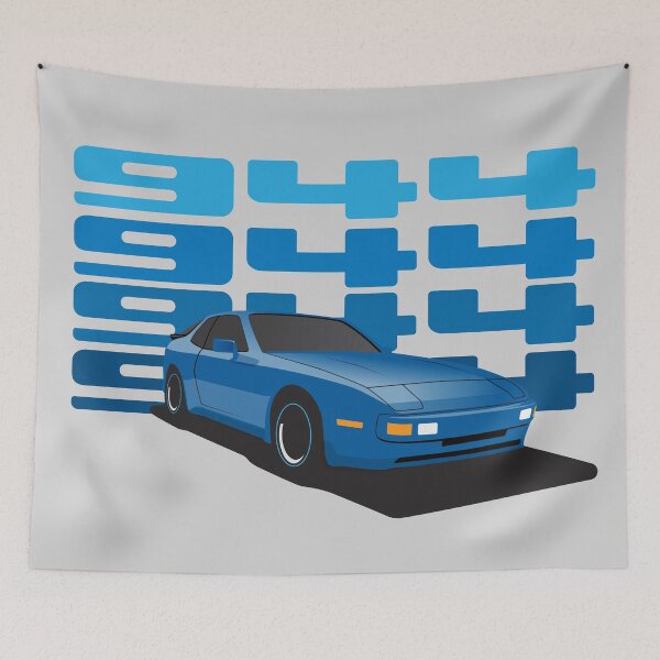 Item preview, 1986 Porsche 944 blue illustration designed and sold by blackdogshop.