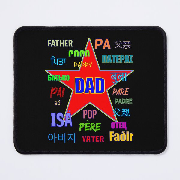 Item preview, Father Many Languages Red Color Star Polyglot Dad designed and sold by artfulnotebook.
