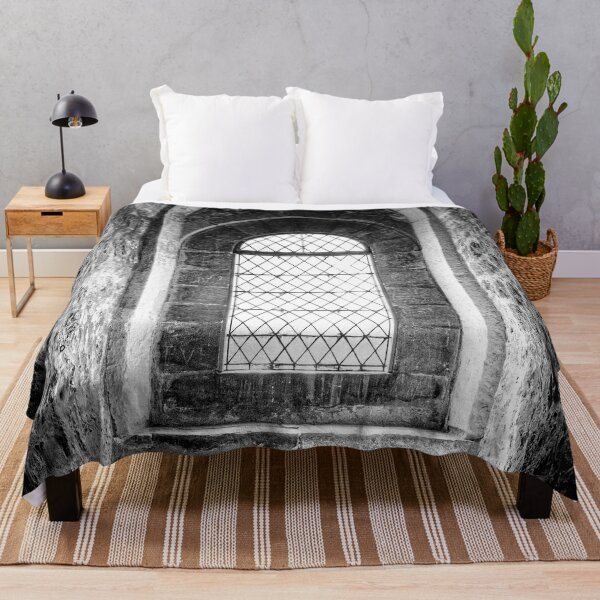 Item preview, Beautiful light shines through an old medieval window in black and white | London Travel Photography designed and sold by Diana van Neck.