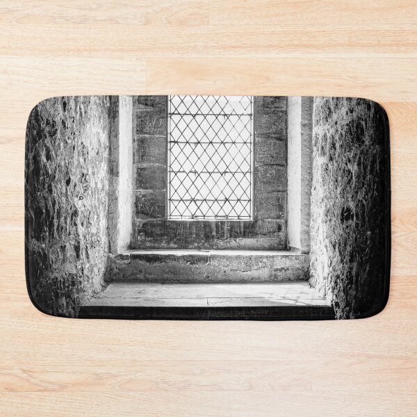 Item preview, Beautiful light shines through an old medieval window in black and white | London Travel Photography designed and sold by Diana van Neck.
