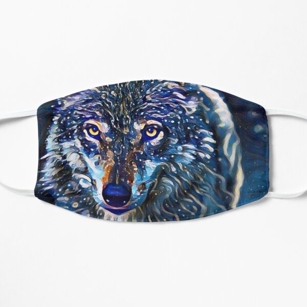 Galaxy Wolf Painting Flat Mask