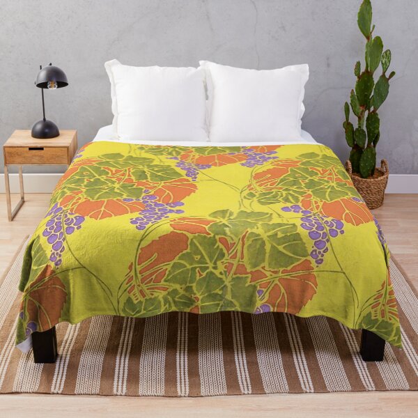 Item preview, HANGING GRAPES,GRAPE VINES, ORANGE YELLOW GREEN PURPLE FLORAL PATTERN designed and sold by BulganLumini.
