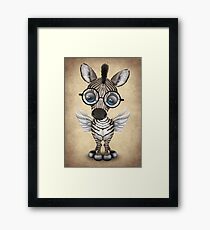 Nette Nerdy Winged Zebra-tragende Gläser Gerahmtes Wandbild