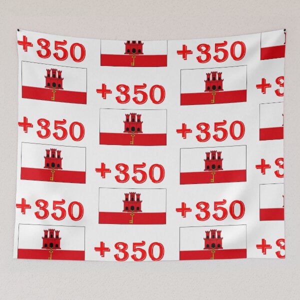Item preview, Gibraltar International Telephone Code Flag designed and sold by MonArtisteSam.