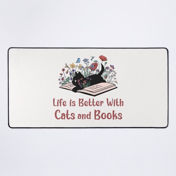 Item preview, Life is Better with Cats and Books designed and sold by HappyLifeCreate.