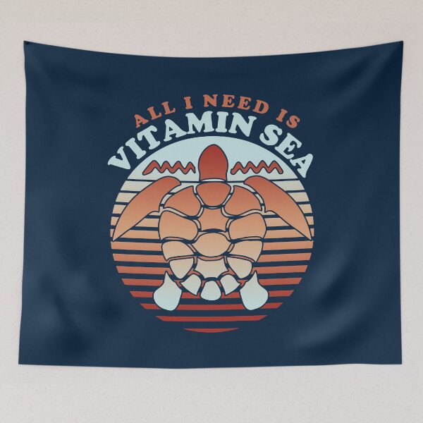 Item preview, All I Need Is Vitamin Sea | Funny Summer Pun Quote designed and sold by TMBTM.