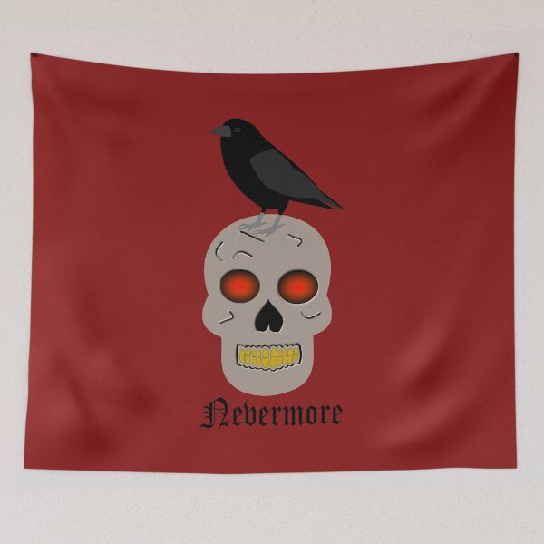 Item preview, Raven Standing on Evil Skull Gothic Digital Animal Art designed and sold by naturegallery.