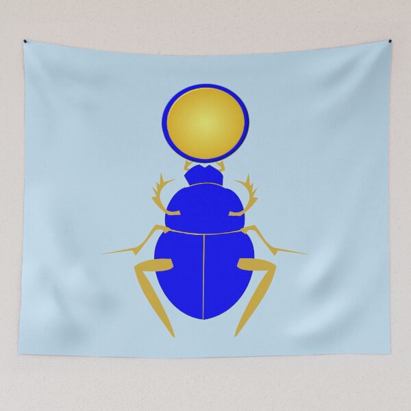 Item preview, Ancient Egyptian Lapis and Gold Scarab with Aten designed and sold by naturegallery.