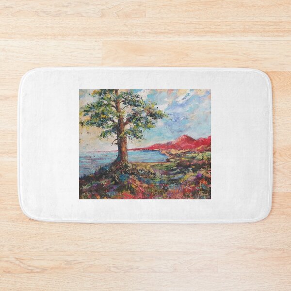 Item preview, Oil painting Landscape with red mountains designed and sold by MariDaniArt.