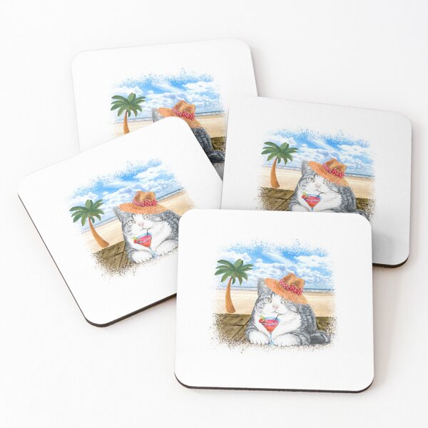Item preview, Cat at Beach designed and sold by HappyLifeCreate.