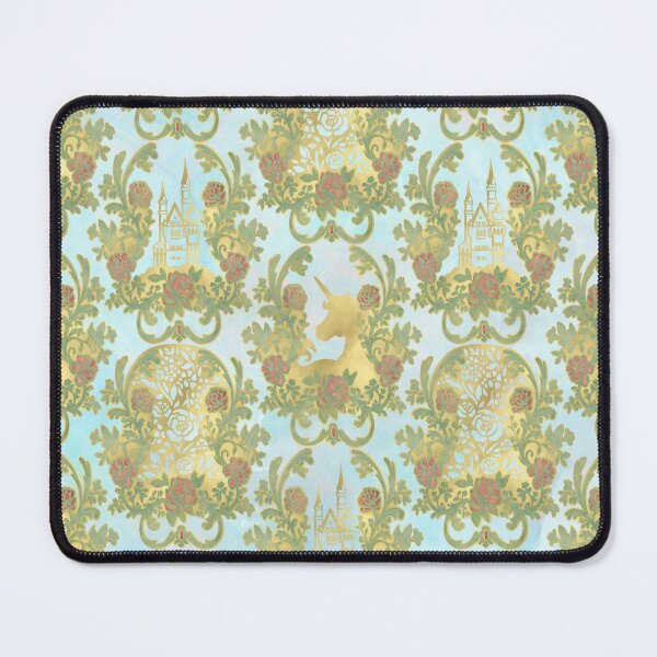 Item preview, Fairytale Damask Gold Unicorn and Roses designed and sold by SakuraSkies.