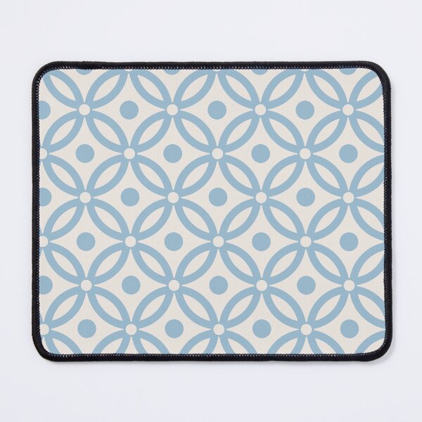 Item preview, Pretty Intertwined Ring and Dot Pattern 629 Blue and Linen White designed and sold by tonymagnerart.