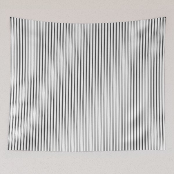 Item preview, Mattress Ticking Narrow Striped Pattern in Dark Black and White designed and sold by podartist.
