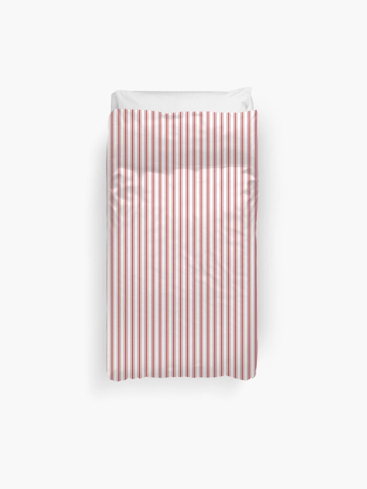 Mattress Ticking Narrow Striped Pattern In Red And White Duvet