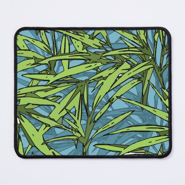 Item preview, Bamboo leaves,  green plants, mask, black background designed and sold by Collagedream.