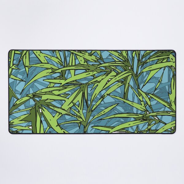 Item preview, Bamboo leaves,  green plants, mask, black background designed and sold by Collagedream.