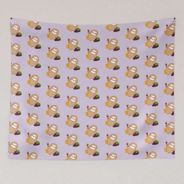 Item preview, Cute Wine and Cheese Sloth  designed and sold by theslothinme.