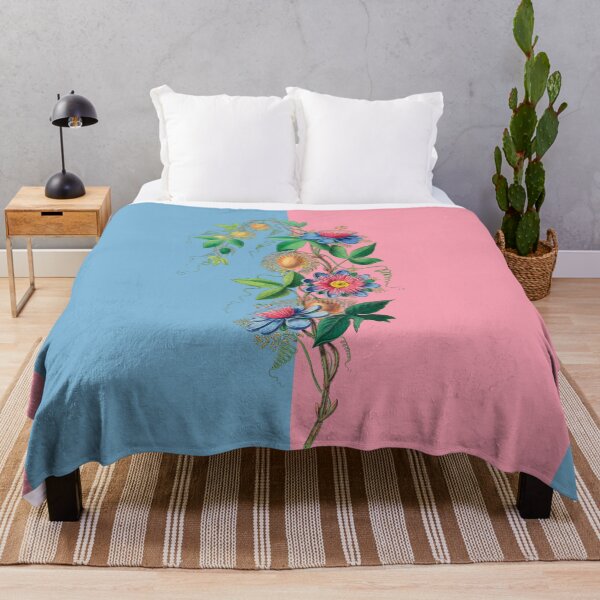 Item preview, Pink and Blue Colorblock with Vintage Flowers designed and sold by Greenbaby.