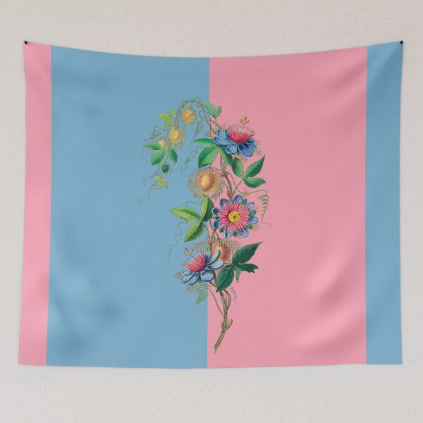 Item preview, Pink and Blue Colorblock with Vintage Flowers designed and sold by Greenbaby.