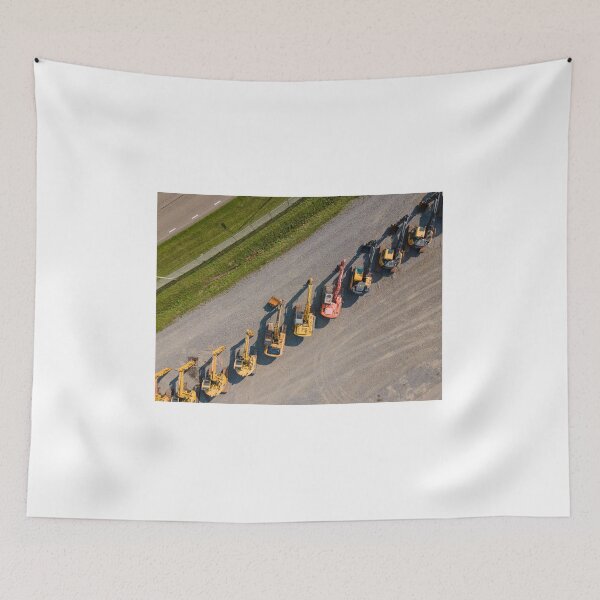 Item preview, Drone view of excavators designed and sold by Marc Molenaar.