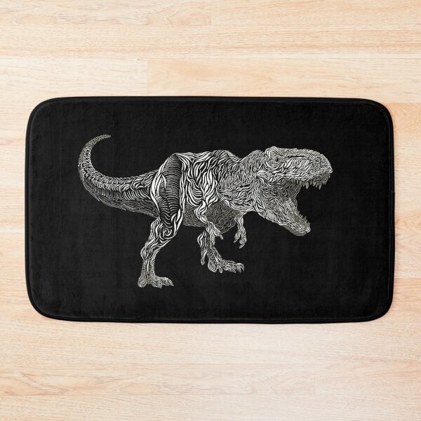 Item preview, Tyrannosaurus White on Black Ink Print designed and sold by katrinaroman.