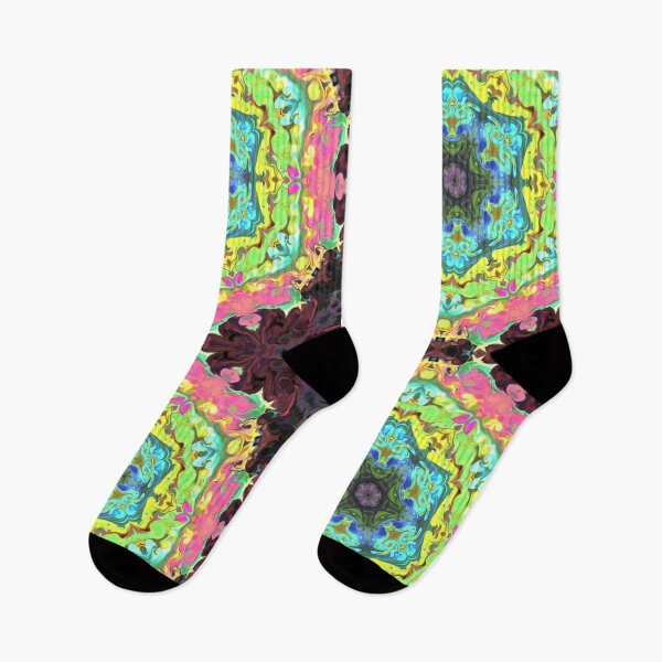 Item preview, Psychedelic Mandala Flower Blue Pink and Green designed and sold by WormholeOrbital.
