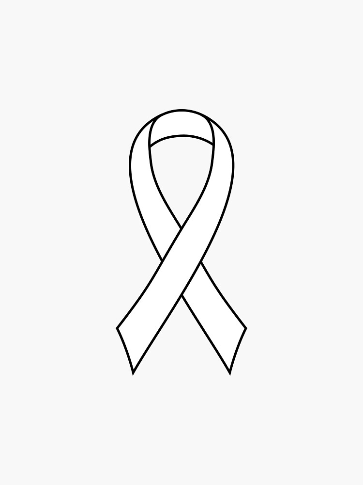 Custom 4"x5" WHITE Ribbon-LUNG Cancer Awareness/Survivor-Vinyl Decal sticker