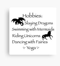 Hobbies Canvas Print