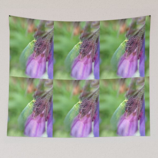 Item preview, Green lacewing on purple flower designed and sold by mthyselius.