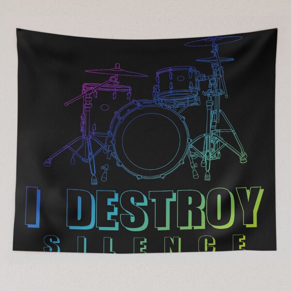 Item preview, I Destroy Silence Funny Drummer designed and sold by angelusdark.