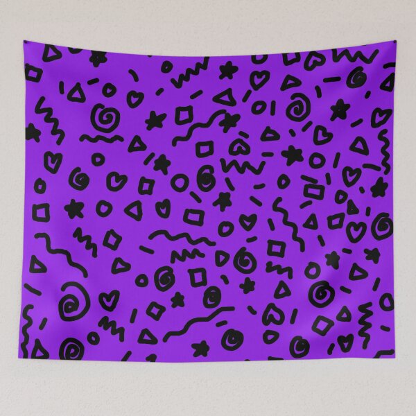 Item preview, Black and Purple Geometric Doodle designed and sold by Syd’s Shop.