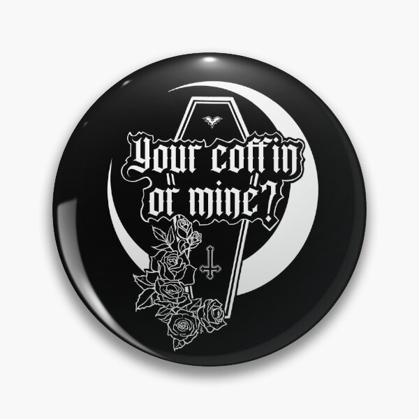 Item preview, Your Coffin Or Mine? Vampire Love, Dark Romance, Sexy Vamp, Coffin Art, Gothic Aesthetic, Edgy shirt, Retro Vintage Black and White design, HalloweenTshirt, Goth Emo Girl, Dark Art designed and sold by SSINAMOON.