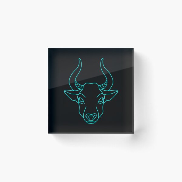 Item preview, Light blue Taurus bull designed and sold by Wavytarot.
