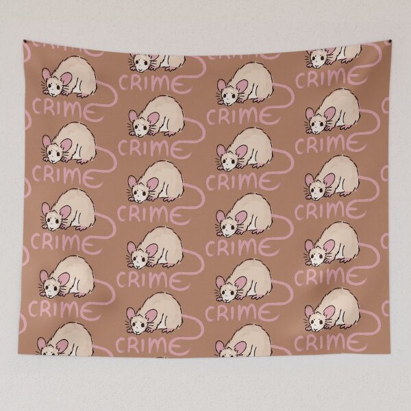 Item preview, White Spotted Cream Pink Tail Crime Rat designed and sold by Maplebreeze.