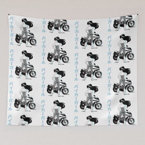 Item preview, Anime Biker Girl | Vaporwave Retro Anime Aesthetic designed and sold by PopUpShirt.