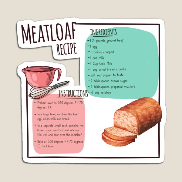 Item preview, Meatloaf recipe and ingredient food designed and sold by Qitchup.
