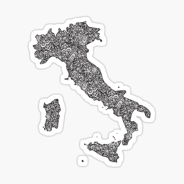 Campania Italy Map Flag Sticker Silhouette Bumper Helmet Laptop Tablet 