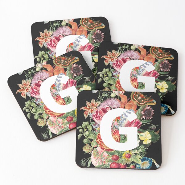 Item preview, Monogram Letter G with Baroque Flowers, Tulip, Strawberries, and Moth designed and sold by Trish Dish.