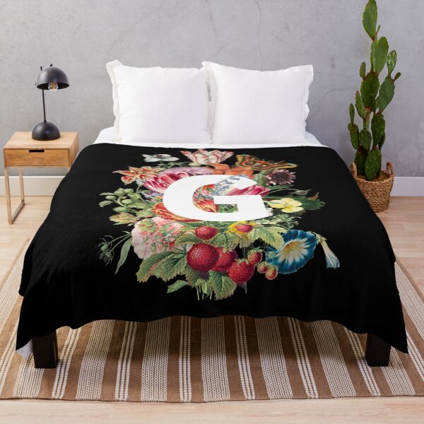 Item preview, Monogram Letter G with Baroque Flowers, Tulip, Strawberries, and Moth designed and sold by Trish Dish.