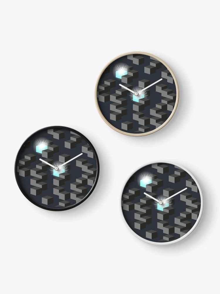 Thumbnail 3 of 4, Clock, Abstract pattern glowing cubes designed and sold by ReflectedCrafts.
