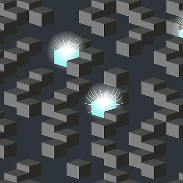 Artwork thumbnail, Abstract pattern glowing cubes by ReflectedCrafts