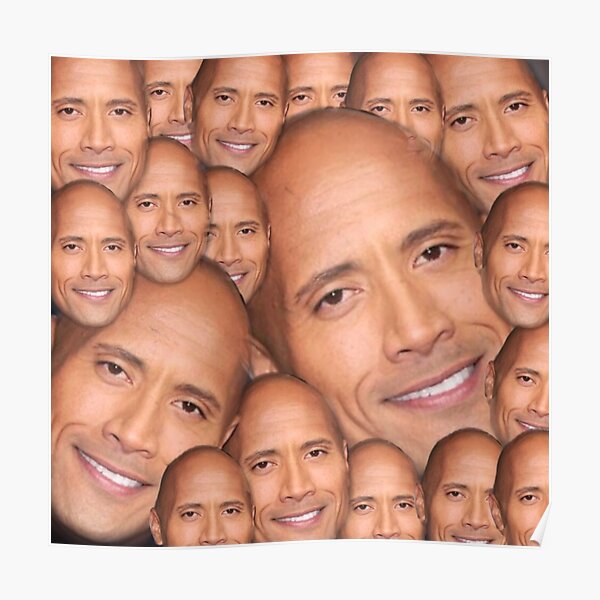 "Dwayne johnson funny face ( the rock ) " Poster for Sale by MoMahbob