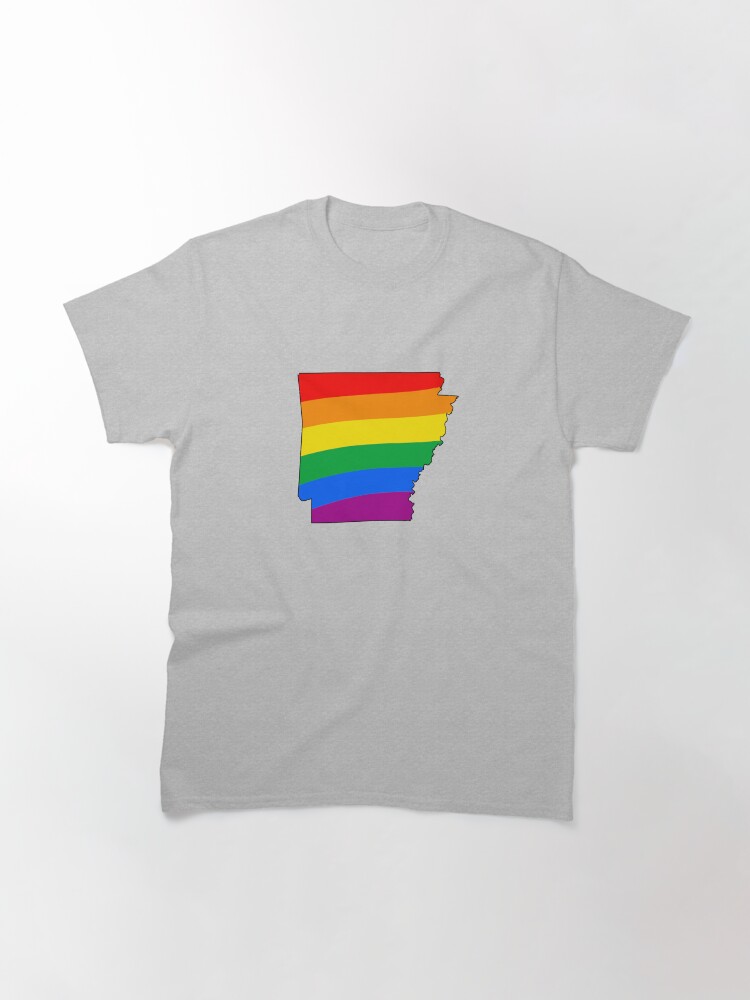 Thumbnail 3 of 7, Classic T-Shirt, Arkansas Rainbow Pride designed and sold by Gayesthetic.