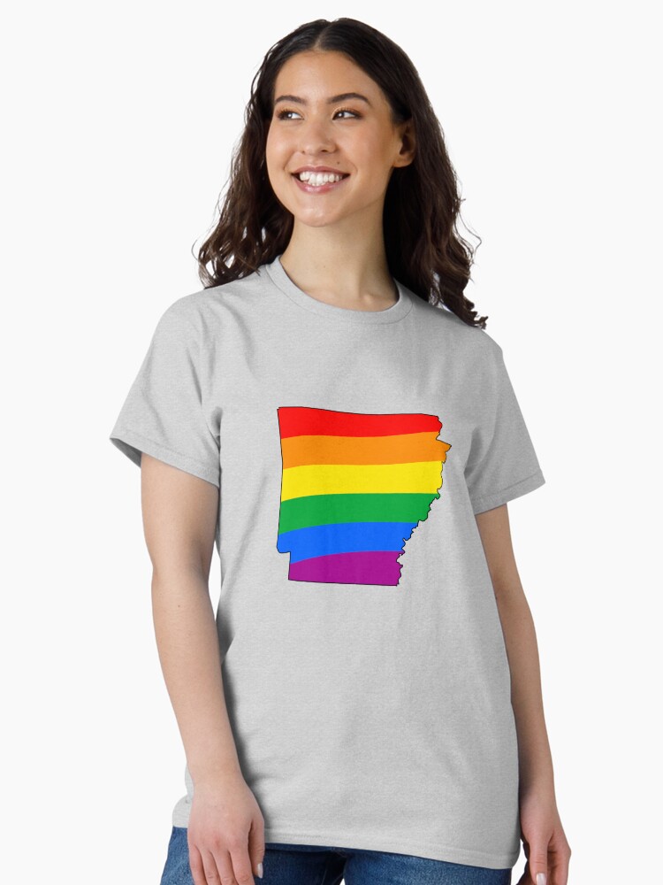 Thumbnail 2 of 7, Classic T-Shirt, Arkansas Rainbow Pride designed and sold by Gayesthetic.